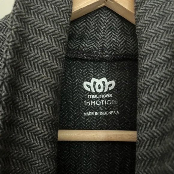 Maurices Charcoal Herringbone Cowl Neck Sweater - Picture 2 of 4